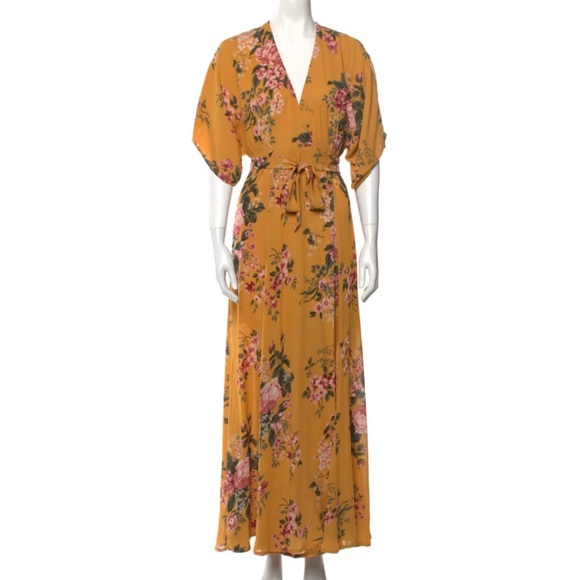 Reformation | Dresses | Reformation Yellow Floral Wrap Dress Xs | Poshmark
